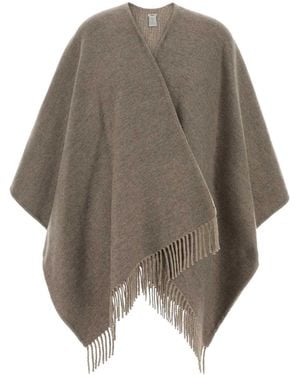 Fendi Cashmere And Wool Reversible Cape - Gray