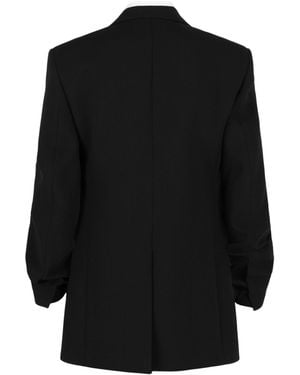 Ferragamo Silk Peaked Lapel Blazer - Black