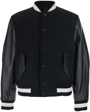 Givenchy Wool And Leather Varsity Jacket - Black