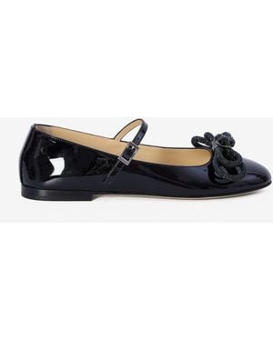 Mach & Mach Double Bow Ballerinas - Black