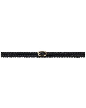 Anine Bing Small Double "Signature" Link Belt Braided - White