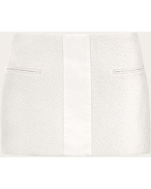 Ferragamo Contrasting Panel Low Rise Mini Skirt - Natural
