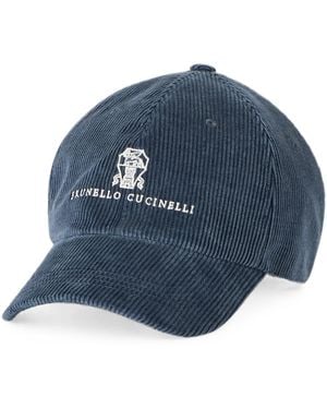 Brunello Cucinelli Cotton And Cashmere-Blend Corduroy Baseball Cap - Blue