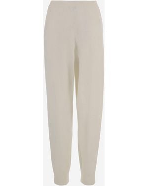 Allude Wool And Cashmere Pants - White