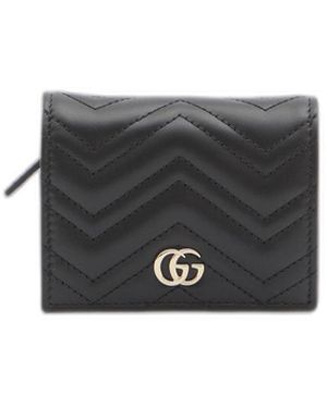 Gucci Gg Marmont Leather Card Case - Gray