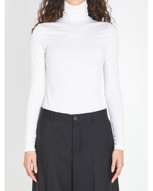 Celine High Neck Top - White