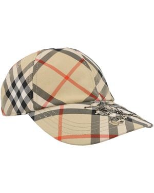 Burberry Mh Check Baseball Hat - White