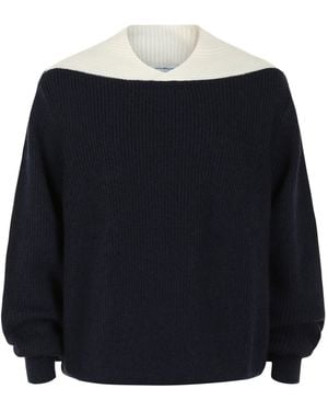Ferragamo Two-Tone Knit Sweater - Black
