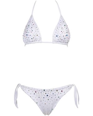 PIN UP Bikini Triangolo Pioggia - White