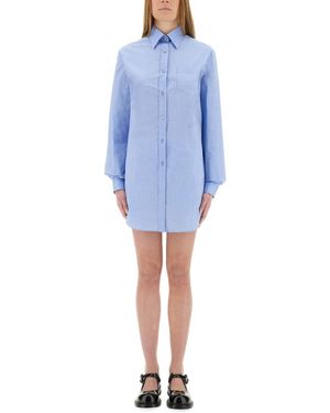 Moschino Cotton Poplin Chemise Jumpsuit - Blue