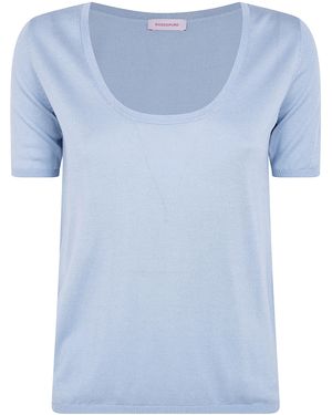 Rossopuro Short Sleeved U Neck T-Shirt - Blue