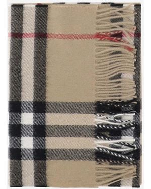 Burberry Check Scarf - Natural