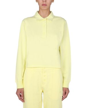 Helmut Lang Solid Shirt Collar Polo - Yellow