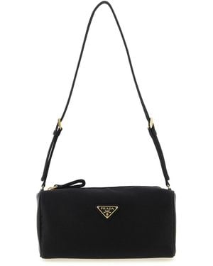 Prada Triangle Logo Shoulder Bag - Black