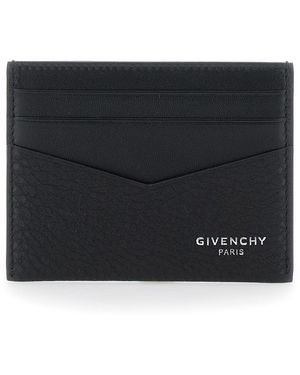 Givenchy Card Holder V Detail Leather Calf Accessory - Black