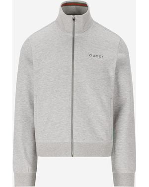 Gucci Cotton Jacket With Logo - Gray