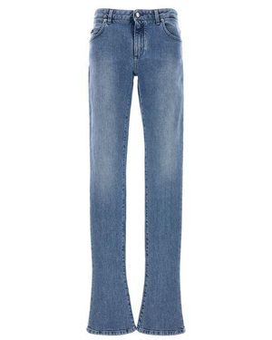 Dolce & Gabbana Logo Plaque Bootcut Jeans - Blue