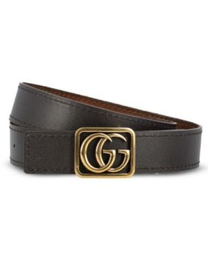 Gucci Reversible Belt Gg Marmont - Black