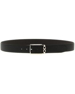 Ferragamo 'Gancini' Reversible Belt - Black