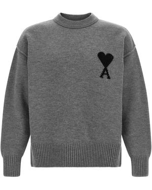 Ami Paris 'Ami De Coeur' Sweater - Gray