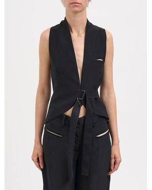 Alessandra Marchi Reversible Viscosis And Silk Gilet - Black