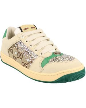 Gucci Gg Crystal Screener Low-Top Sneakers - Metallic