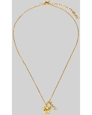 Saint Laurent Cassandre Heart Necklace - White