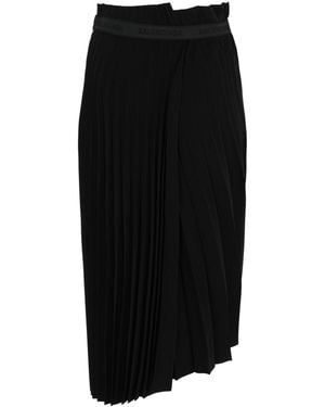 Balenciaga Fancy Pleated Asymmetric Skirt - Black