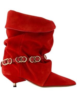 Isabel Marant Edrik Rings Ankle Boots - Red