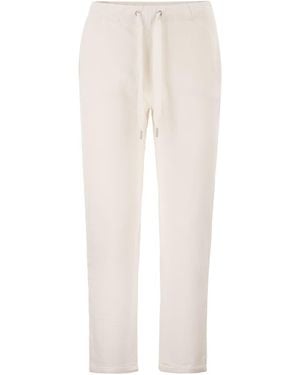 Majestic Stretch Viscose Jogger Pants With Drawstring Waist - White