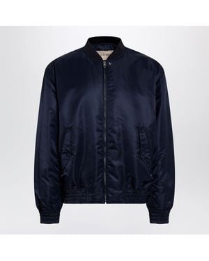 Valentino Nylon Jacket With Ruffles - Blue