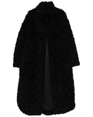 Frankie Shop Oversized Faux-Fur Coat Ravello - Black
