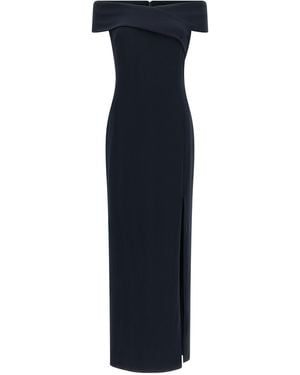 Ralph Lauren Long Dress With Crossed Neckline - Blue
