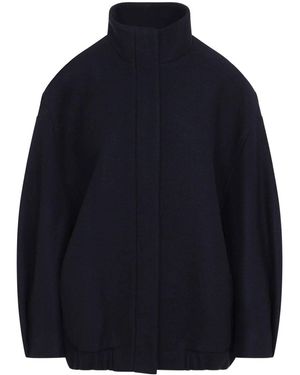 Dries Van Noten Oversized Wool Blend Jacket - Blue