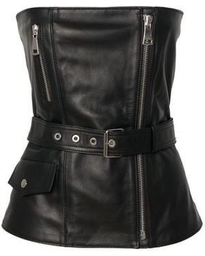Manokhi Jean Top Lambskin - Black