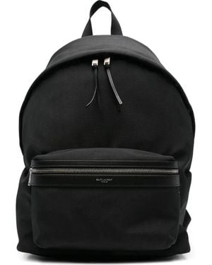 Saint Laurent City Canvas Backpack - Black