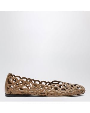Loewe Anagram Cut-Out Ballet Flats - Brown