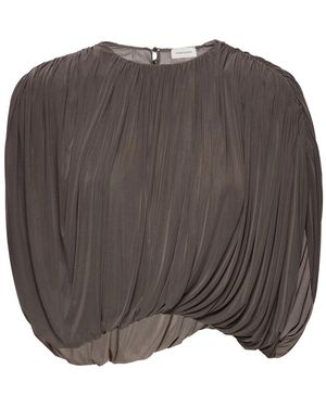 Magda Butrym Draped Cupro Top - Brown