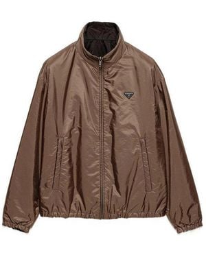 Prada Recycled Nylon Blouson Jacket - Brown