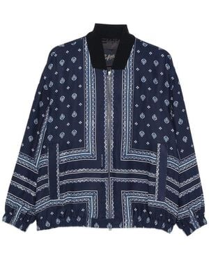 The Seafarer Bomber Jacket Silk - Blue