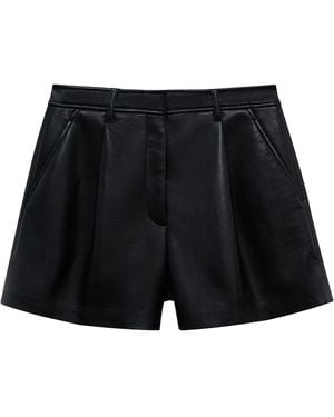 Anine Bing Leather Shorts - Black