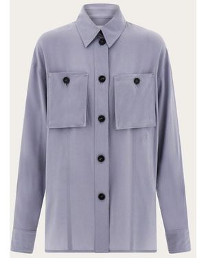 Ferragamo Silk Oversized Shirt - Blue