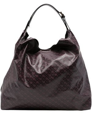 Gherardini Monogram-Print Shoulder Bag - Black