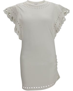 Isabel Marant Marant Etoile Orlane Cotton And Broderie Orlane Dress - Gray