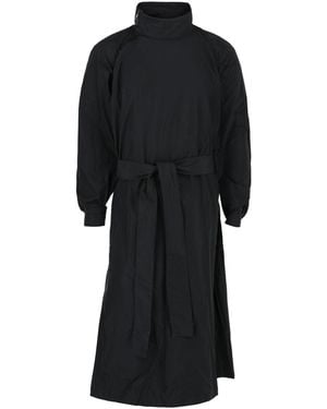 Ferragamo Asymmetrical Zip-Detail Belted Trench Coat - Black