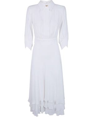 Elisabetta Franchi Viscose Georgette Dress - White