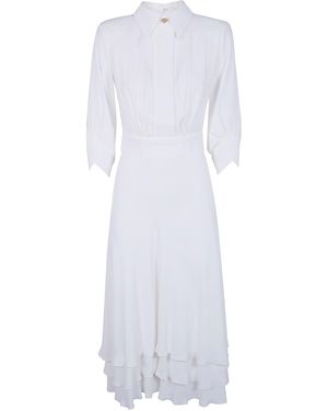 Elisabetta Franchi Viscose Georgette Dress - White