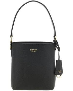 Prada Saffiano Mini Bucket Bag - Black