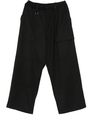 Y-3 Wide-Leg Cargo Pants - Black