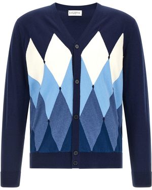 Ballantyne Cardigan Argyle - Blue
